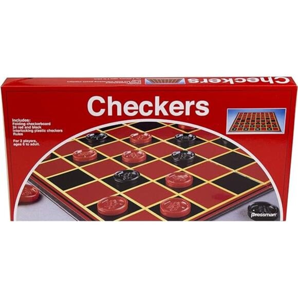 Pressman Checkers -- Classic Game With Folding Board and Interlocking Checkers - Picture 4 of 4